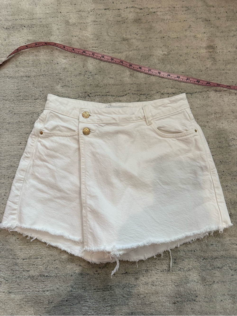 ZARA White denim SKORT shorts S
